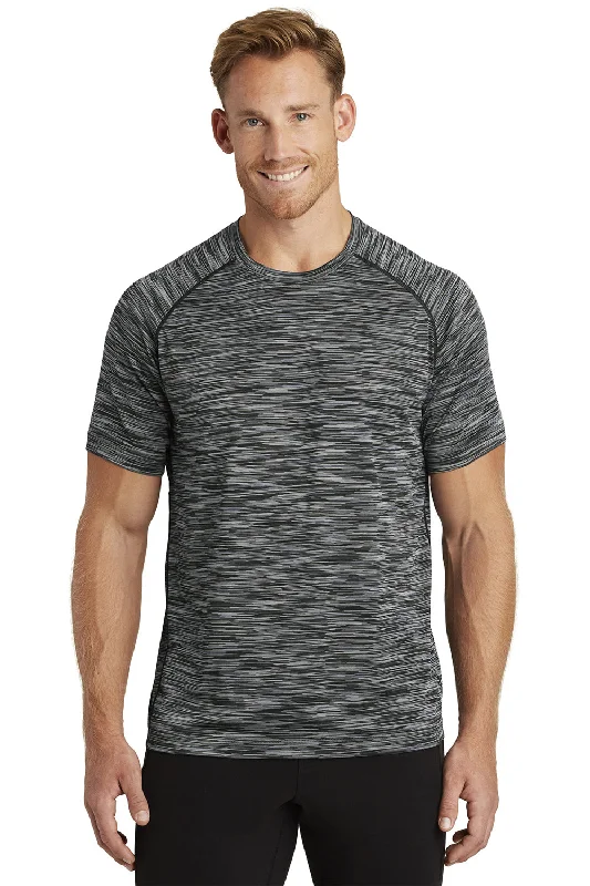 Ogio Mens Endurance Verge Jersey Moisture Wicking Short Sleeve Crewneck T-Shirt - Blacktop Space Dye