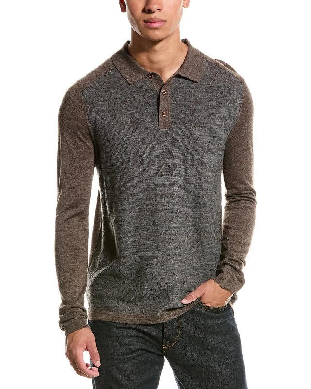 Raffi Jacquard Wool-Blend Polo Sweater