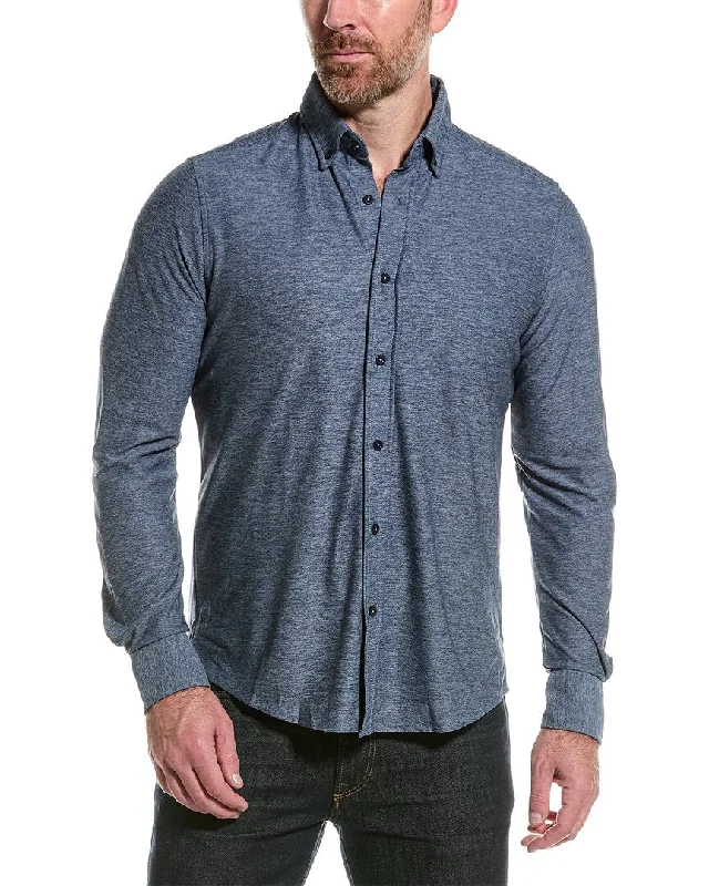 Report Collection Pique Print Sport Shirt