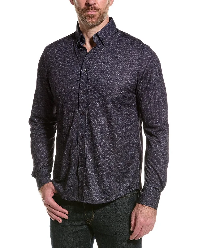 Report Collection Pique Print Sport Shirt