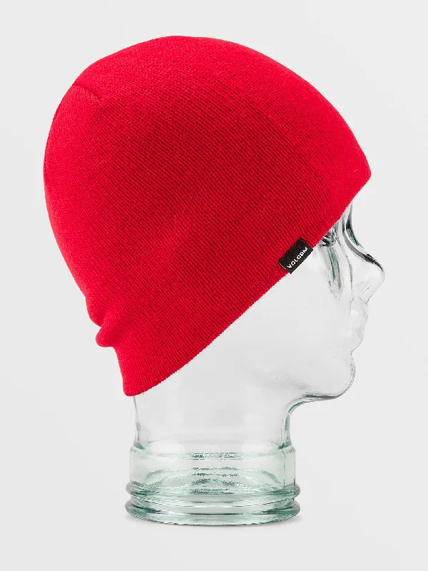 Mens V.Co Skull Beanie - Red