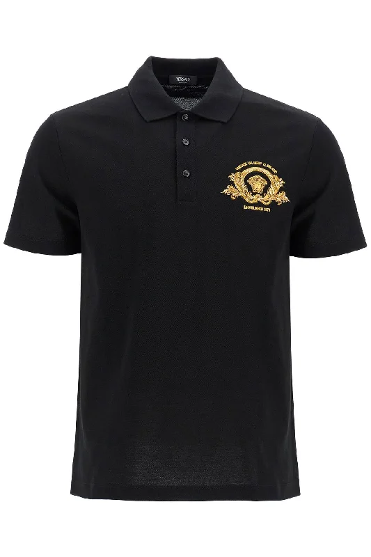 Versace Men's Short-Sleeved Polo Shirt With