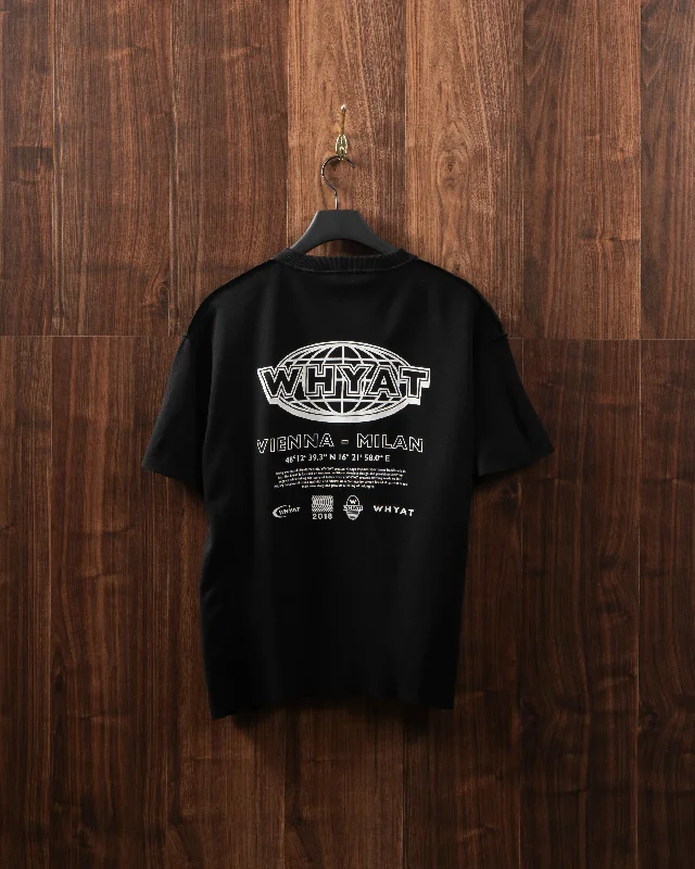 WHYAT TEE INSIDE-OUT "WORLD" LOGO black