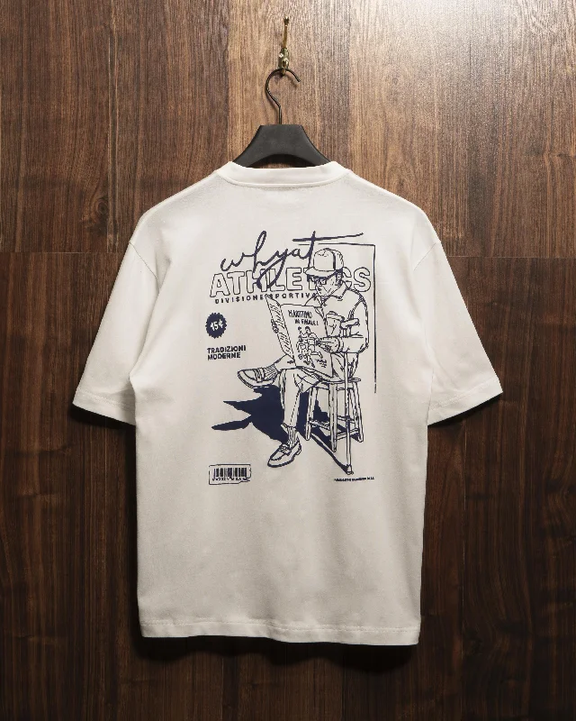 WHYAT TEE "LA RIVISTA MILANO" VINTAGE WHITE/BLUE