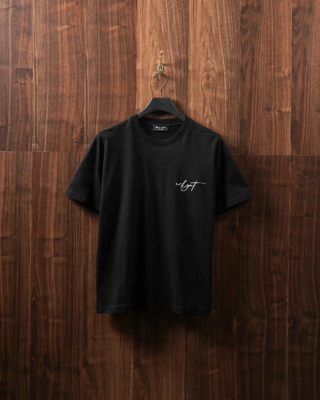 WHYAT TEE SIGNATURE-LOGO -BLACK