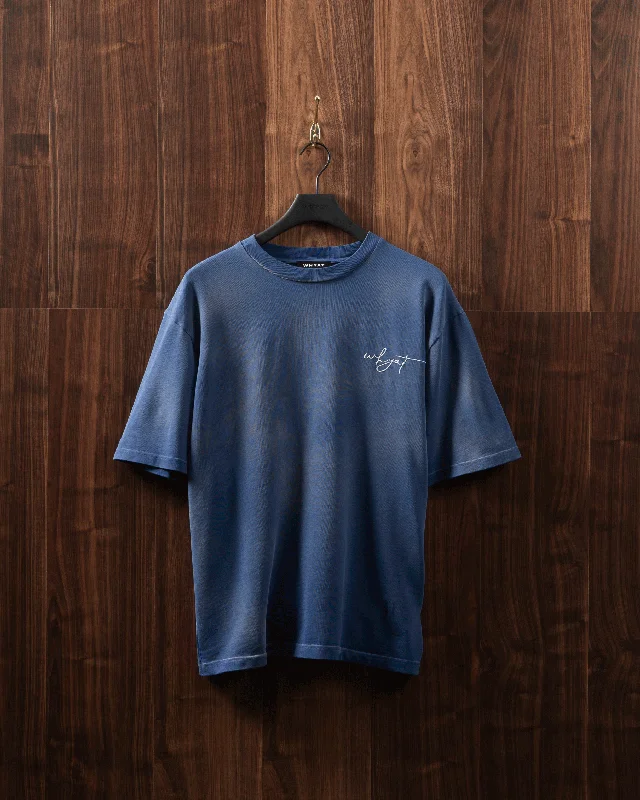 WHYAT TEE SIGNATURE-LOGO SPRAYED BLUE