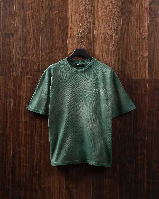 WHYAT TEE SIGNATURE-LOGO SPRAYED GREEN